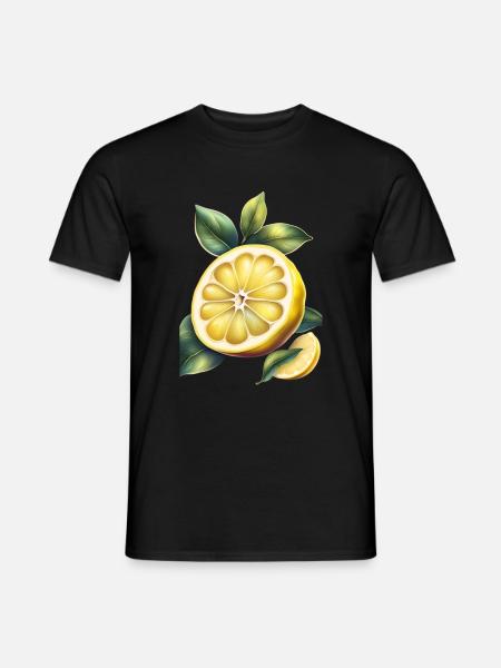Ein gelbes Zitronen-T-Shirt-Design - Männer T-Shirt - Schwarz