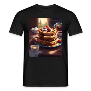 Breakfast pancakes - Men's T-Shirt - black - Front - AI Model Male 178 light (178cm)