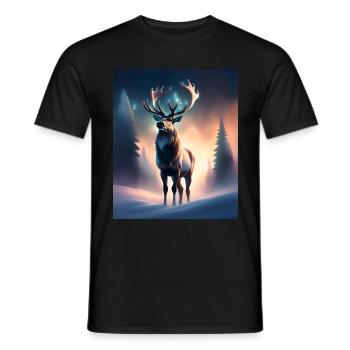 Renne majestueux - T-shirt homme - noir - Devant - AI Model Male 178 light (178cm)