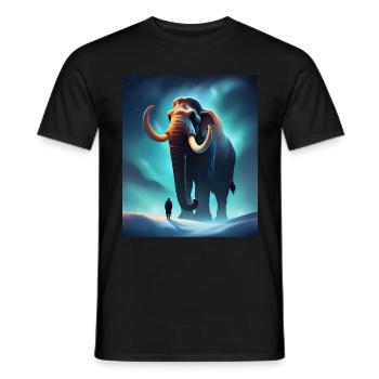 Un mammouth cool et un humain - T-shirt homme - noir - Devant - AI Model Male 178 light (178cm)