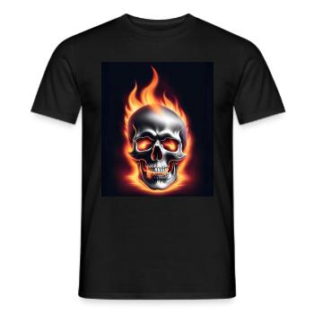 Ein brennender Schädel - Männer T-Shirt - Schwarz - Vorne - AI Model Male 178 light (178cm)