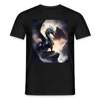 Dunkler Schattendrache - Männer T-Shirt - Schwarz - Vorne - AI Model Male 178 light (178cm)
