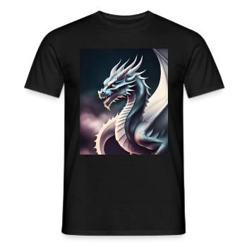 Drachen-Silhouette - Männer T-Shirt - Schwarz - Vorne - AI Model Male 178 light (178cm)