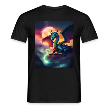 Magischer Drache - Männer T-Shirt - Schwarz - Vorne - AI Model Male 178 light (178cm)