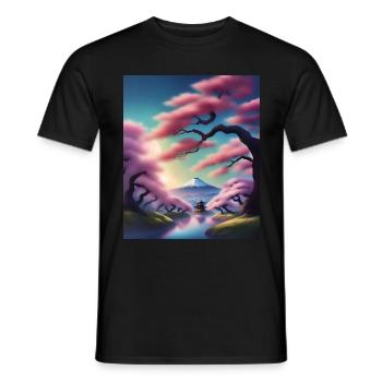 Fuji-Berg in Japan - Männer T-Shirt - Schwarz - Vorne - AI Model Male 178 light (178cm)