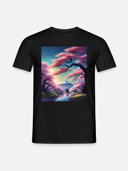 Fuji mountain in Japan - Men's T-Shirt - black