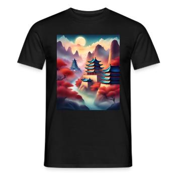 Impressionnantes forteresses japonaises - T-shirt homme - noir - Devant - AI Model Male 178 light (178cm)