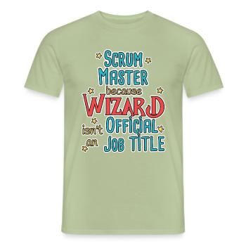 Scrum Master Wizard - Men's T-Shirt - sage - Front - AI Model Male 178 light (178cm)