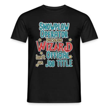 Snowplow Operator Wizard Schneepflugfahrer - Men's T-Shirt - black - Front - AI Model Male 178 light (178cm)