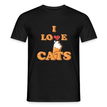 I Love Cats / Catmom Catdad Motiv - Männer T-Shirt - Schwarz - Vorne - AI Model Male 178 light (178cm)