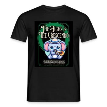 Trumpets Elephant - Men's T-Shirt - black - Front - AI Model Male 178 light (178cm)