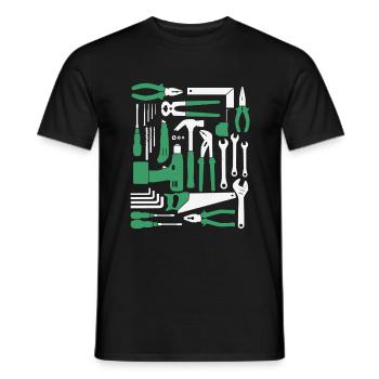 tournevis amateur bricoleur outil de bricolage - T-shirt homme - noir - Devant - AI Model Male 178 light (178cm)