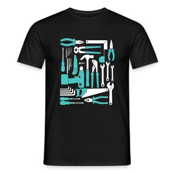 tournevis amateur bricoleur outil de bricolage - T-shirt homme - noir - Devant - AI Model Male 178 light (178cm)