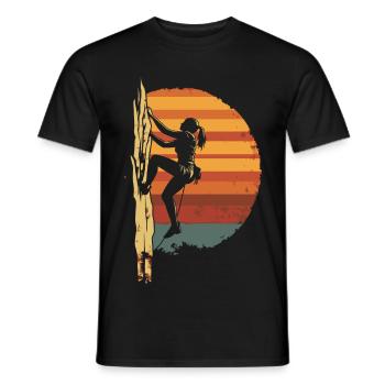 Climber freeclimbing vintage silhouette - Men's T-Shirt - black - Front - AI Model Male 178 light (178cm)