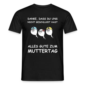 Alles gute zum Muttergag | Sperma, lustige Sprüche - Männer T-Shirt - Schwarz - Vorne - AI Model Male 178 light (178cm)