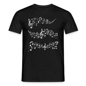 Notes de musique - T-shirt homme - noir - Devant - AI Model Male 178 light (178cm)