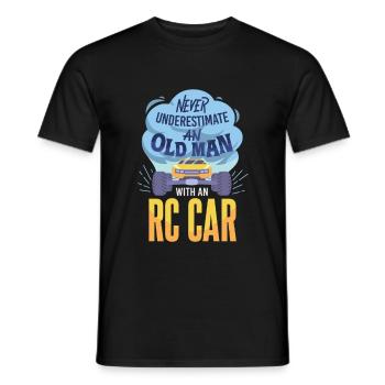 Old Man With A RC Car - Männer T-Shirt - Schwarz - Vorne - AI Model Male 178 light (178cm)