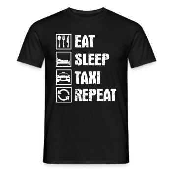 Eat Sleep Taxi Repeat Taxifahrer Geschenk - Männer T-Shirt - Schwarz - Vorne - AI Model Male 178 light (178cm)