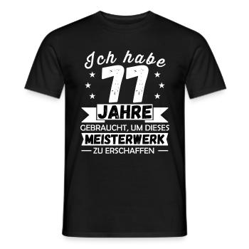 77. Geburtstag Meisterwerk 77 Jahre Geschenk - Männer T-Shirt - Schwarz - Vorne - AI Model Male 178 light (178cm)