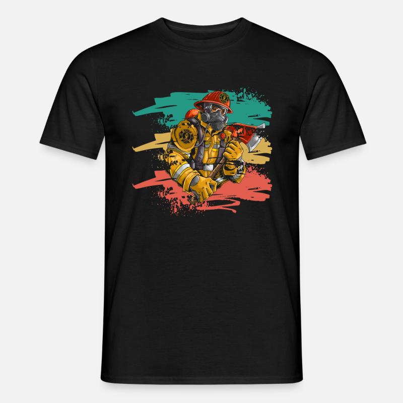 firefighter - Männer T-Shirt - Schwarz
