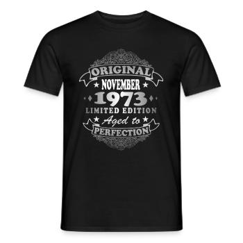 Vintage 1973 novembre cadeau d’anniversaire - T-shirt homme - noir - Devant - AI Model Male 178 light (178cm)