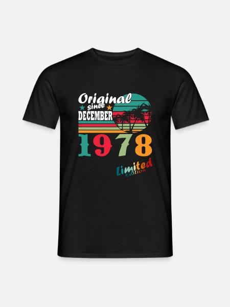 Décembre 1978 Anniversaire Décembre 1978 Décembre - T-shirt homme - noir