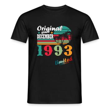 Décembre 1993 Anniversaire Décembre 1993 Décembre - T-shirt homme - noir - Devant - AI Model Male 178 light (178cm)
