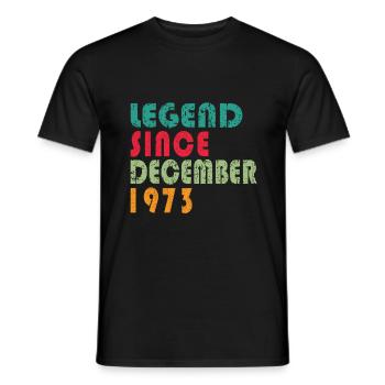 Légende 1973 Date de naissance 1973 - T-shirt homme - noir - Devant - AI Model Male 178 light (178cm)