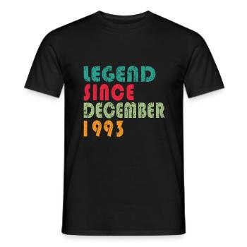 Legend 1993 Birthday Year of birth 1993 Men - Men's T-Shirt - black - Front - AI Model Male 178 light (178cm)