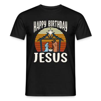 Jésus Noël Jésus Anniversaire Équipe Jésus - T-shirt homme - noir - Devant - AI Model Male 178 light (178cm)