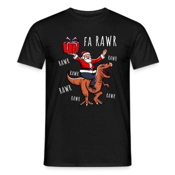 Père Noël sur Dino - T-shirt homme - noir - Devant - AI Model Male 178 light (178cm)