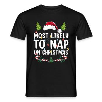 Family Christmas Crew - Men's T-Shirt - black - Front - AI Model Male 178 light (178cm)