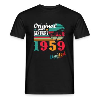 Geburtstagsgeschenke, geboren im Januar 1959 - Männer T-Shirt - Schwarz - Vorne - AI Model Male 178 light (178cm)