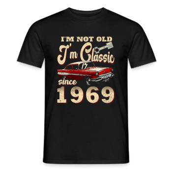Vintage Retro Vintage 1969 Original 1969 - Men's T-Shirt - black - Front - AI Model Male 178 light (178cm)