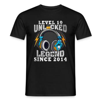 Level 10 freigeschaltet legendär seit 2014 - Männer T-Shirt - Schwarz - Vorne - AI Model Male 178 light (178cm)