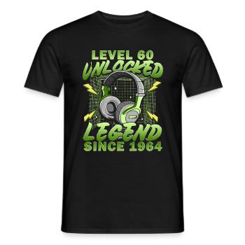60. Geburtstag Level 60 unlocked 1964 - Männer T-Shirt - Schwarz - Vorne - AI Model Male 178 light (178cm)