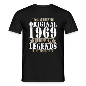 Legends sont nés en 1969 Anniversaire - T-shirt homme - noir - Devant - AI Model Male 178 light (178cm)