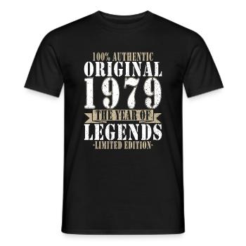 Jahrgang 1979 Legenden - Männer T-Shirt - Schwarz - Vorne - AI Model Male 178 light (178cm)