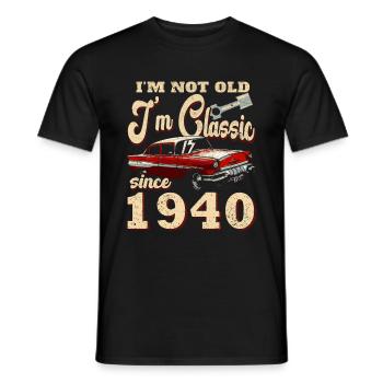 Oldtimer Baujahr 1940 geboren Geburtstag Spruch - Männer T-Shirt - Schwarz - Vorne - AI Model Male 178 light (178cm)