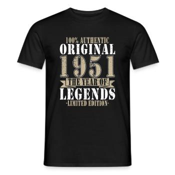 Legenden werden 1951 geboren - Männer T-Shirt - Schwarz - Vorne - AI Model Male 178 light (178cm)