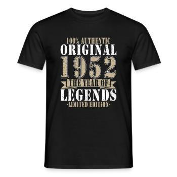 1952 Geburtstagsgeschenk, Legenden geboren 1952 - Männer T-Shirt - Schwarz - Vorne - AI Model Male 178 light (178cm)