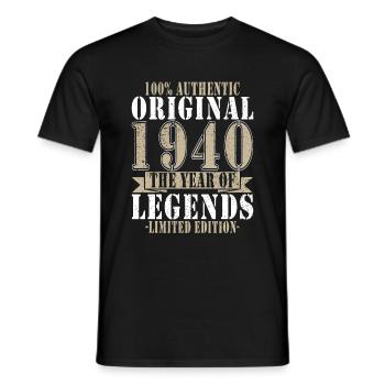 Legende seit 1940 Geboren 1940 Geburtstag 1940 - Männer T-Shirt - Schwarz - Vorne - AI Model Male 178 light (178cm)