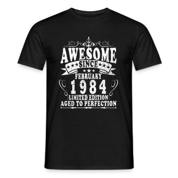Cadeau d’anniversaire de février 1984. Février 1984. - T-shirt homme - noir - Devant - AI Model Male 178 light (178cm)