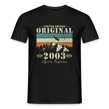Limited Edition 2003 21. Geburtstag Geschenk - Männer T-Shirt - Schwarz - Vorne - AI Model Male 178 light (178cm)