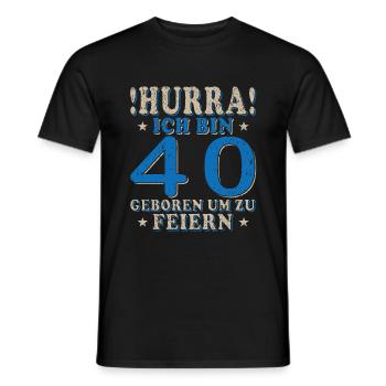 40. Geburtstag, 40 Jahre Alt - Männer T-Shirt - Schwarz - Vorne - AI Model Male 178 light (178cm)