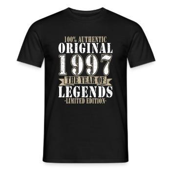 Legende 1997 - Jahrgang 1997 - Baujahr 1997 - Männer T-Shirt - Schwarz - Vorne - AI Model Male 178 light (178cm)