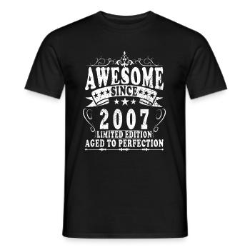 Limited Edition 2007 Birthday Vintage 2007 - Men's T-Shirt - black - Front - AI Model Male 178 light (178cm)