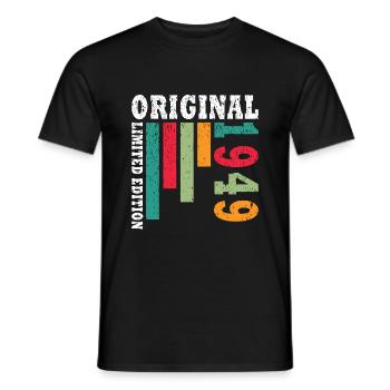 1949 Birthday Born in 1949 Vintage Retro - Men's T-Shirt - black - Front - AI Model Male 178 light (178cm)
