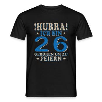 26. Geburtstag 26 Jähriger 26 Jahre - Männer T-Shirt - Schwarz - Vorne - AI Model Male 178 light (178cm)