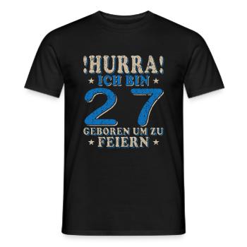27ter 27 Jahre 27. Geburtstag Geschenk - Männer T-Shirt - Schwarz - Vorne - AI Model Male 178 light (178cm)